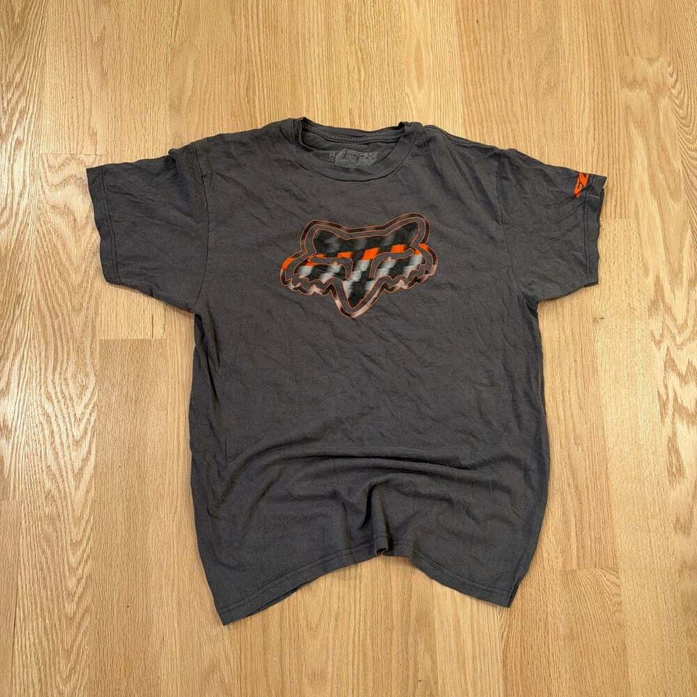 Fox Racing Motocross Graphic T-Shirt Charcoal Gray Men's Medium